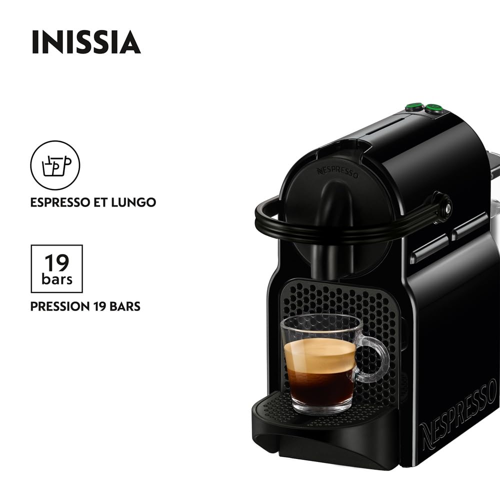 Valtreo Inissia Noir – Machine à Café Automatique à Capsules, 19 Bars
