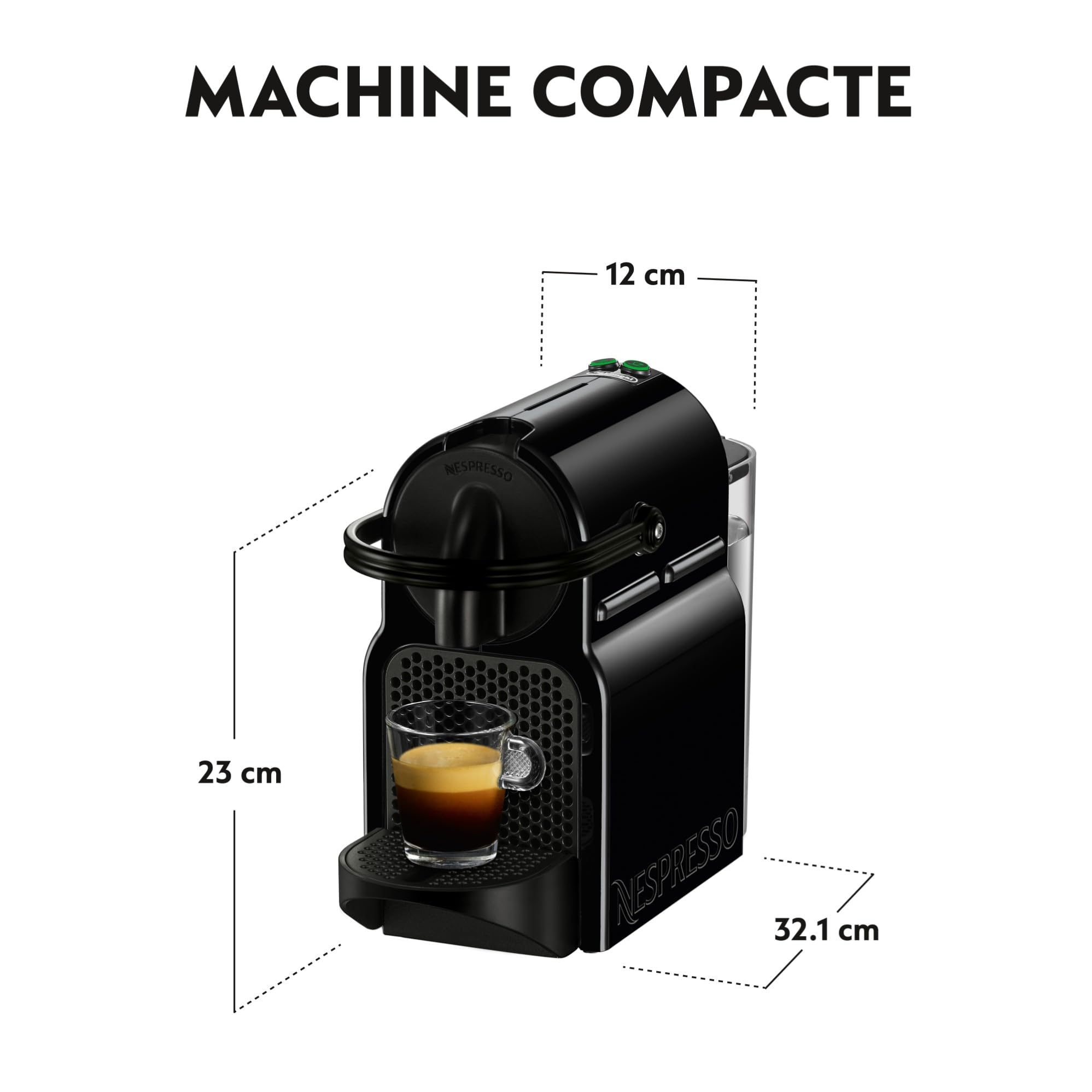 Valtreo Inissia Noir – Machine à Café Automatique à Capsules, 19 Bars